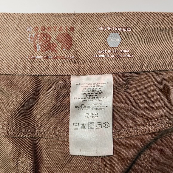 Mountain Hardwear Mens Khaki Stretch Canvas Pants 34x28 Outdoor Hiking - Picture 3 of 9